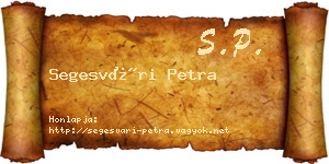 Segesvári Petra névjegykártya