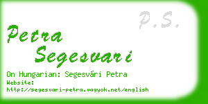 petra segesvari business card